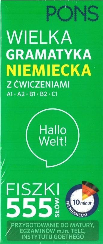 Fiszki 555. Wielka gramatyka niemiecka z ćw. A1/C1