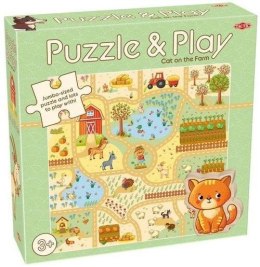 Puzzle z grą: Kot na farmie