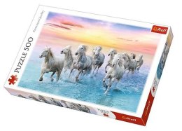 Puzzle 500 Białe konie w galopie TREFL