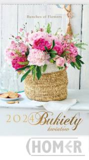 Kalendarz 2024 RW 12 Bukiety kwiatów ścienny