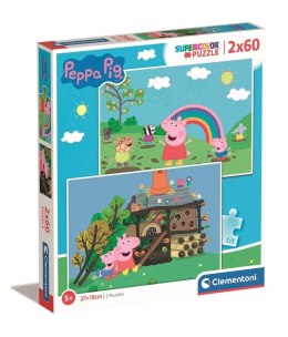 Puzzle 2x60 Super Kolor Peppa Pig
