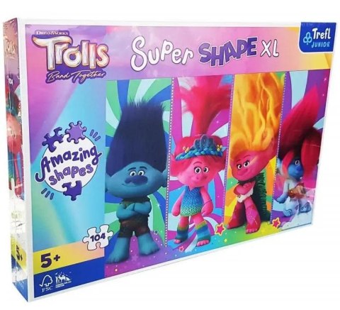 Puzzle 104 Super Shape XL Zabawy z Trollami TREFL