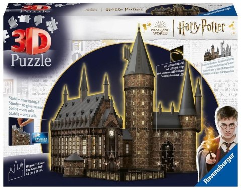 Puzzle 3D 540 Budynki nocą: Zamek Hogwarts