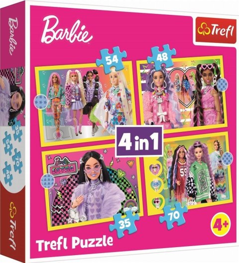 Puzzle 4w1 Wesoły świat Barbie TREFL
