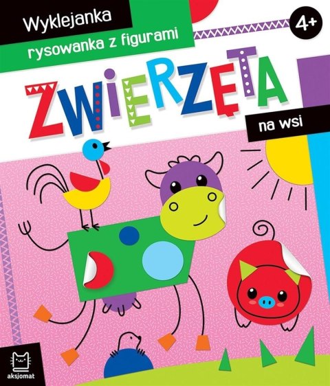 Wyklejanka, rysowanka z figurami. Zwierzęta na wsi