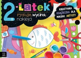 2-latek rysuje, wycina, nakleja