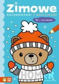 Zimowe kolorowanki z naklejkami Miś i przyjaciele