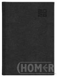 Kalendarz 2026 A4 tygodniowy z notesem Aluminium Standard CZARNY