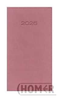 Kalendarz 2026 A6 tygodniowy kieszonkowy Vivella Róż