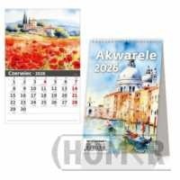 Kalendarz 2026 Biurkowy Pionowy Akwarele miesięczny
