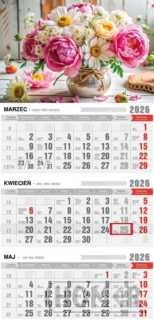 Kalendarz 2026 Trójdzielny Ekonomiczny Bukiet KTE VE-15
