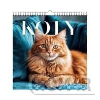 Kalendarz 2026 ścienny kwadrat Koty