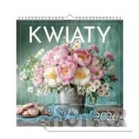 Kalendarz 2026 ścienny kwadrat Kwiaty