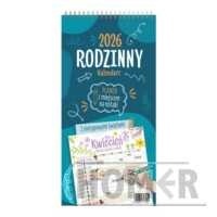 Kalendarz 2026 ścienny notatnikowy planer rodzinny niebieski
