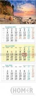 Kalendarz 2026 trójdzielny Bałtyk