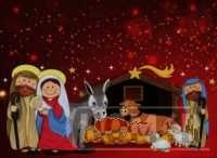 Szopka bożonarodzeniowa z naklejkami